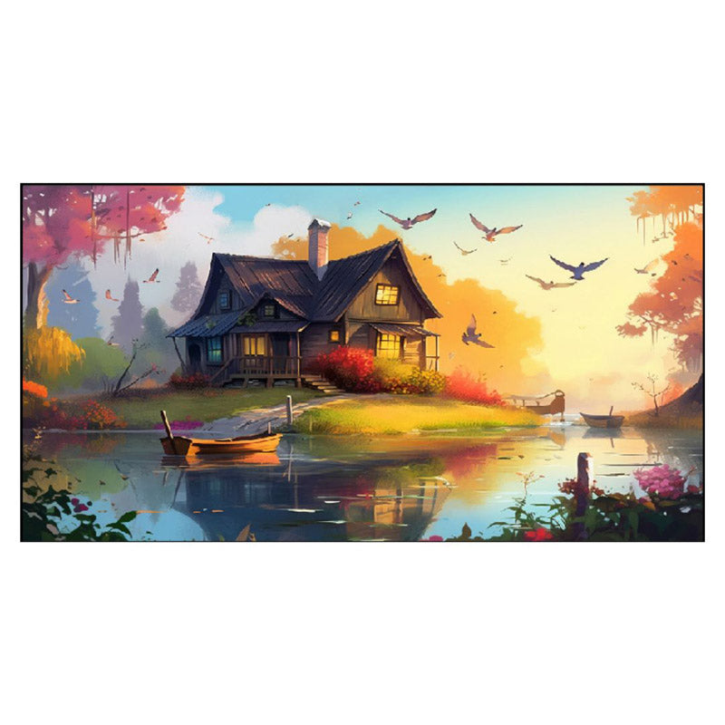 Buy Riverside Cottage Wall Painting Wall Art & Paintings from Vaaree