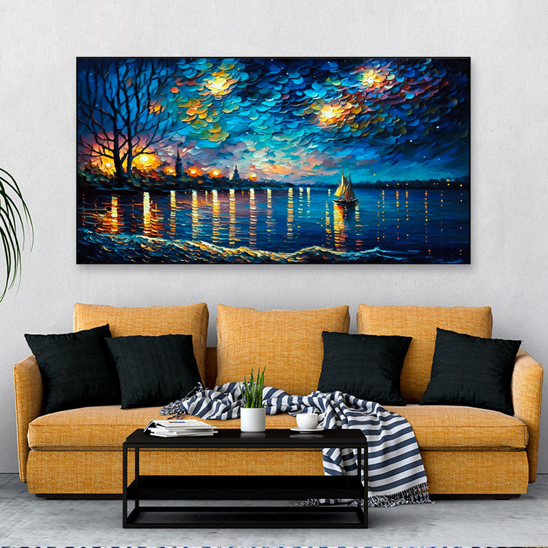 Buy Ethereal Starry Night Wall Painting Wall Art & Paintings from Vaaree