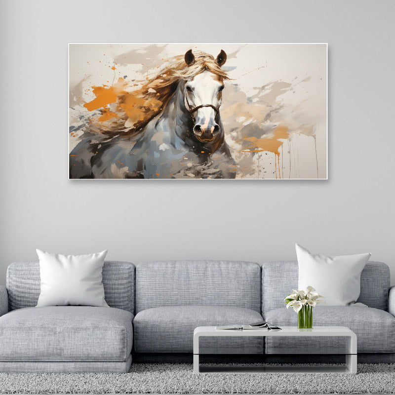 Buy White Stallion Wall Painting Wall Art & Paintings from Vaaree