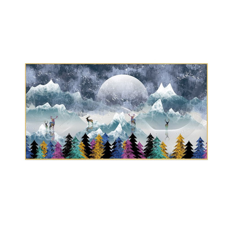 Buy Snowy Peaks Abstract Wall Painting Wall Art & Paintings from Vaaree