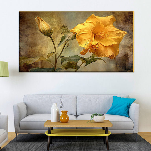 Buy Shining Hibiscus Floral Wall Painting Wall Art & Paintings from Vaaree