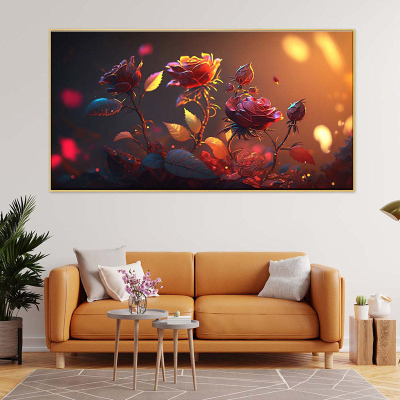 Buy Blooms At Dawn Floral Wall Painting Wall Art & Paintings from Vaaree