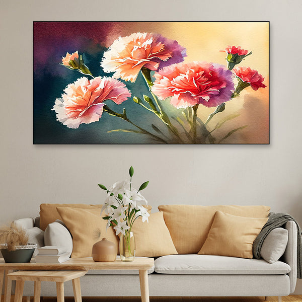 Buy Carnation Gloria Floral Wall Painting Wall Art & Paintings from Vaaree