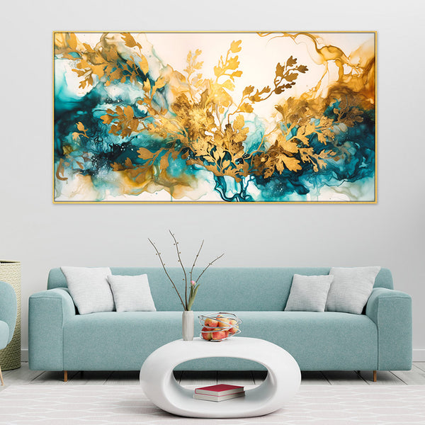 Buy Aurora Abstract Gold Wall Painting Wall Art & Paintings from Vaaree