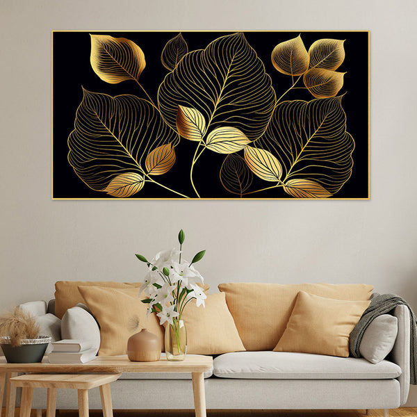 Buy Aphroma Gold Foliage Wall Painting Wall Art & Paintings from Vaaree