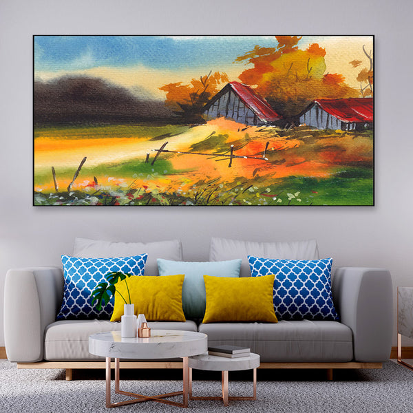 Buy Hay Yard Wall Painting Wall Art & Paintings from Vaaree