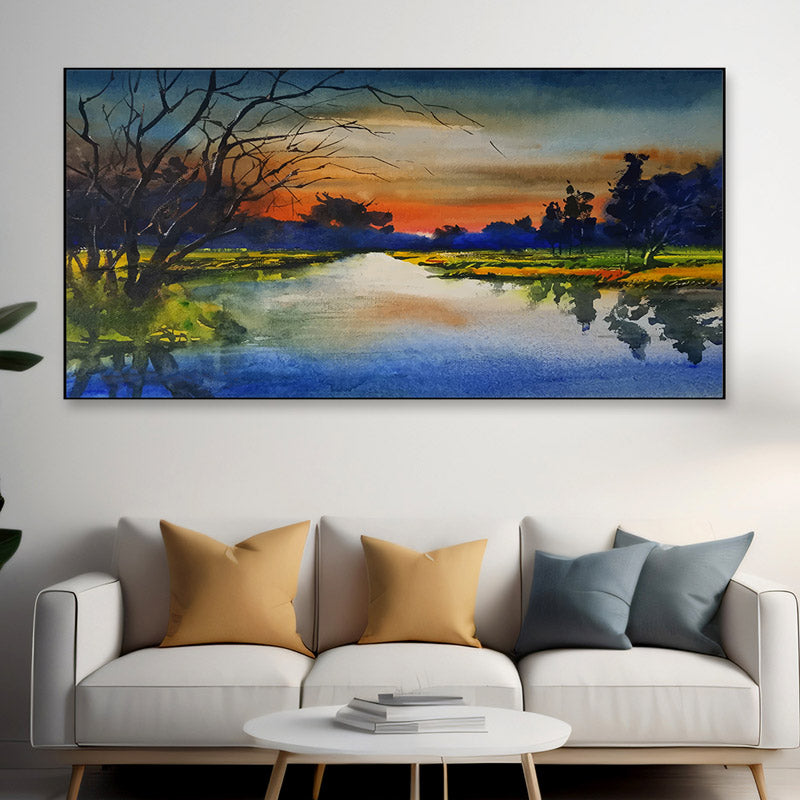 Buy Nova Tranquil Lake Wall Painting Wall Art & Paintings from Vaaree