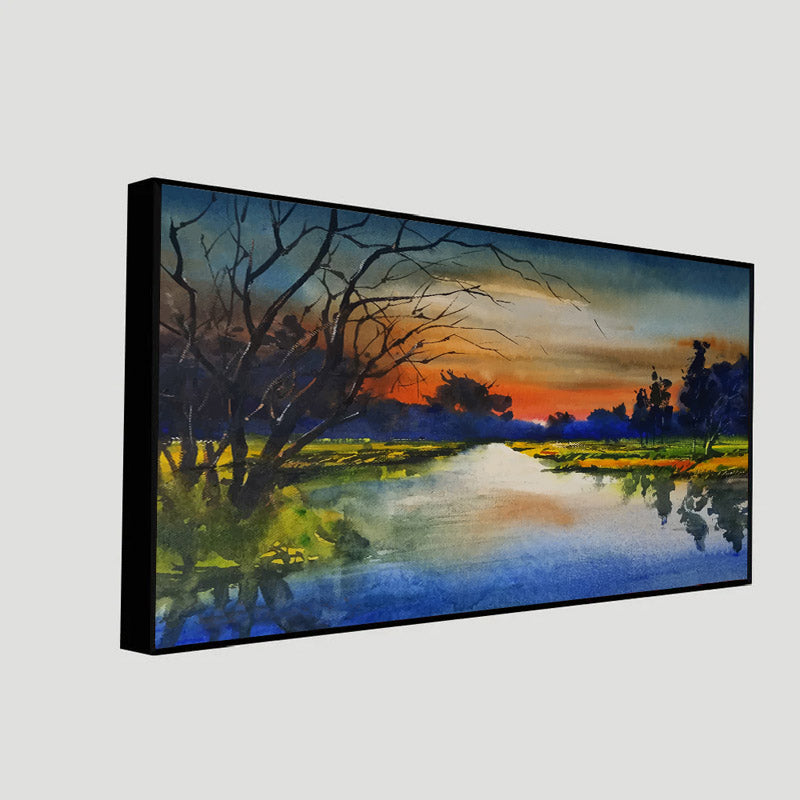 Buy Nova Tranquil Lake Wall Painting Wall Art & Paintings from Vaaree