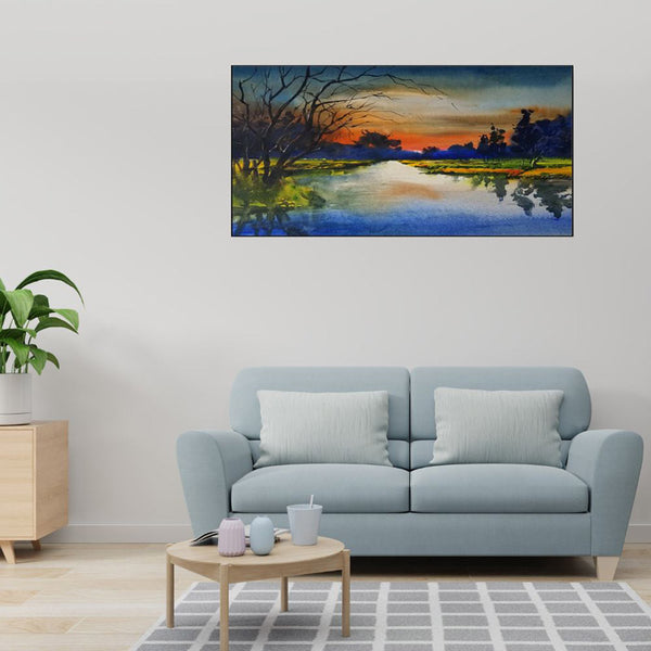 Buy Nova Tranquil Lake Wall Painting Wall Art & Paintings from Vaaree