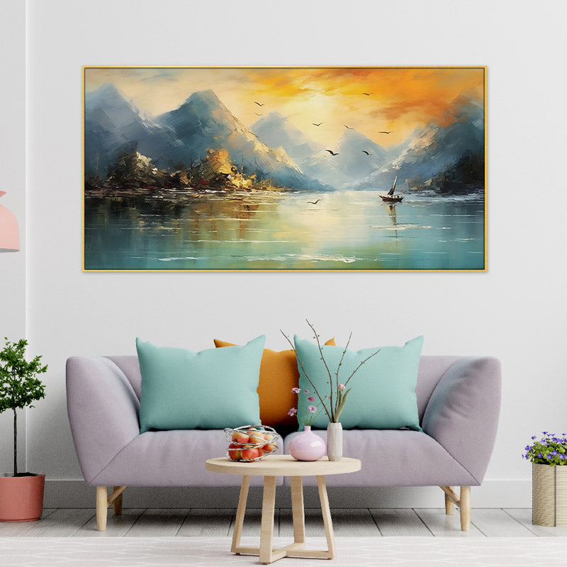 Buy Golden Hue Sunshine Wall Painting Wall Art & Paintings from Vaaree