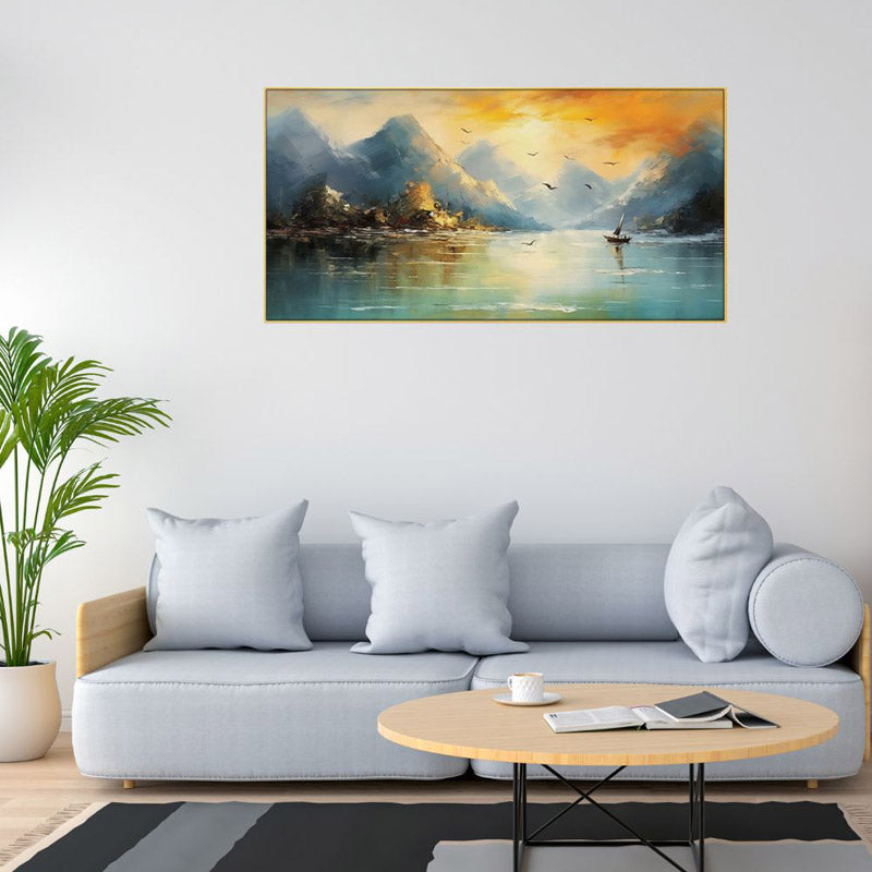 Buy Golden Hue Sunshine Wall Painting Wall Art & Paintings from Vaaree