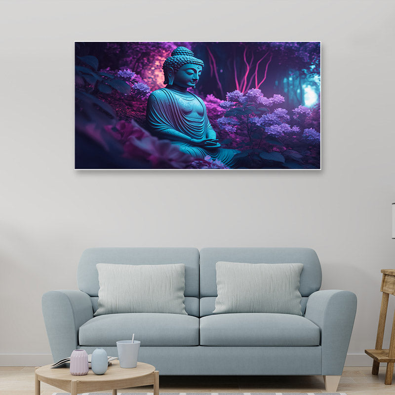 Buy Buddha In Midnight Garden Wall Painting Wall Art & Paintings from Vaaree