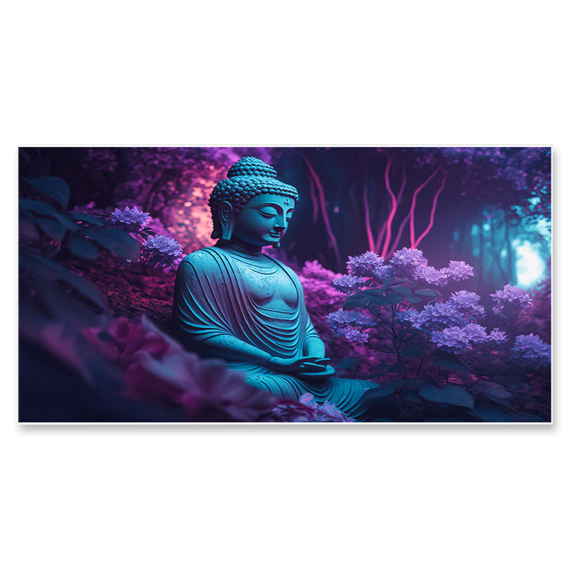 Buy Buddha In Midnight Garden Wall Painting Wall Art & Paintings from Vaaree