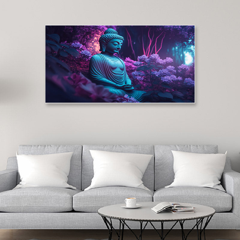 Buy Buddha In Midnight Garden Wall Painting Wall Art & Paintings from Vaaree