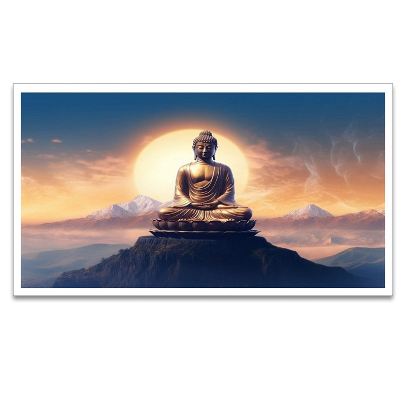 Buy Buddha At Sunrise Wall Painting With Frame Wall Art & Paintings from Vaaree