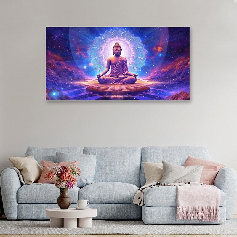 Buy Blue Divine Buddha Wall Painting With Frame Wall Art & Paintings from Vaaree