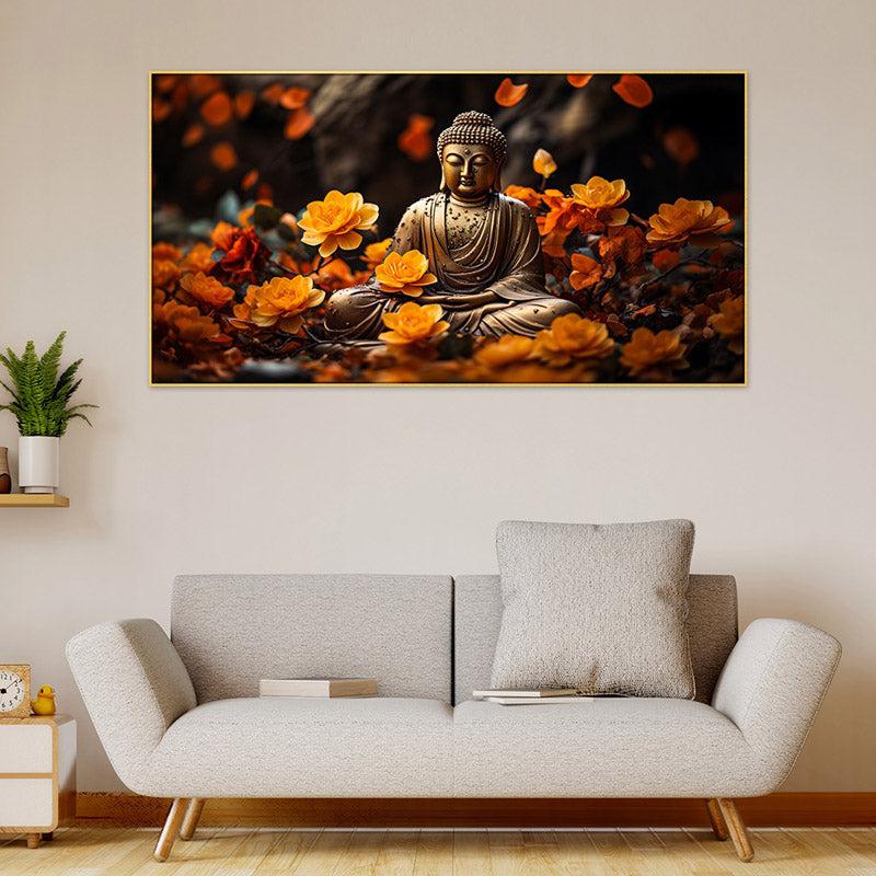 Buy Sadaa Shanti Buddha Wall Painting With Frame Wall Art & Paintings from Vaaree