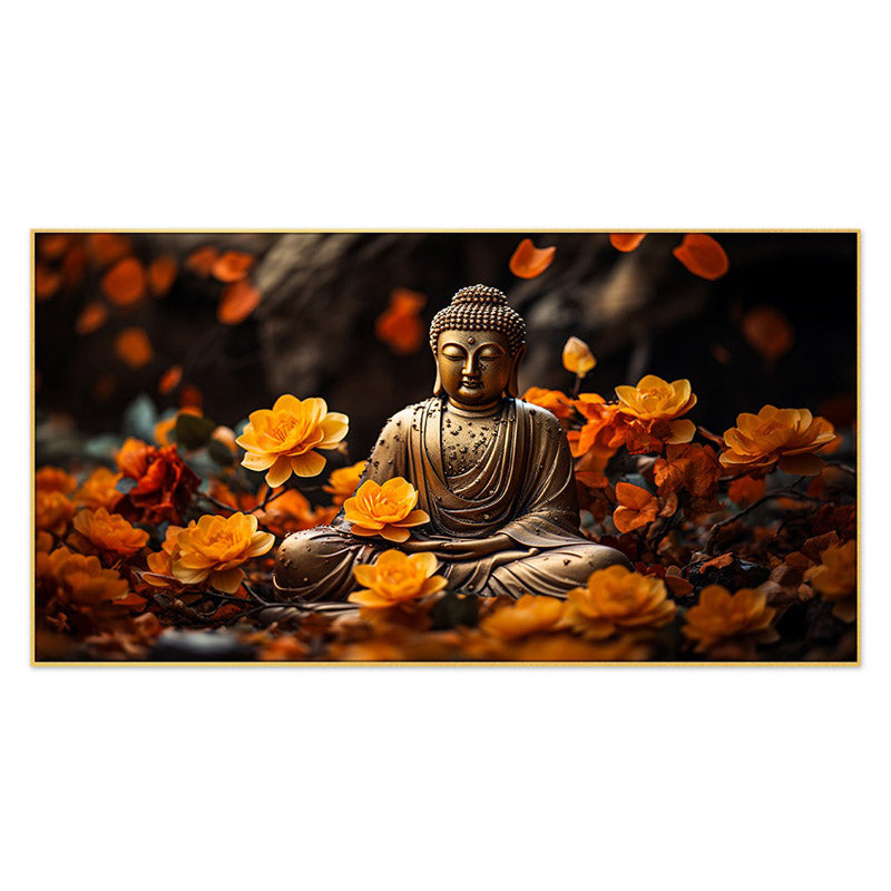 Buy Sadaa Shanti Buddha Wall Painting With Frame Wall Art & Paintings from Vaaree