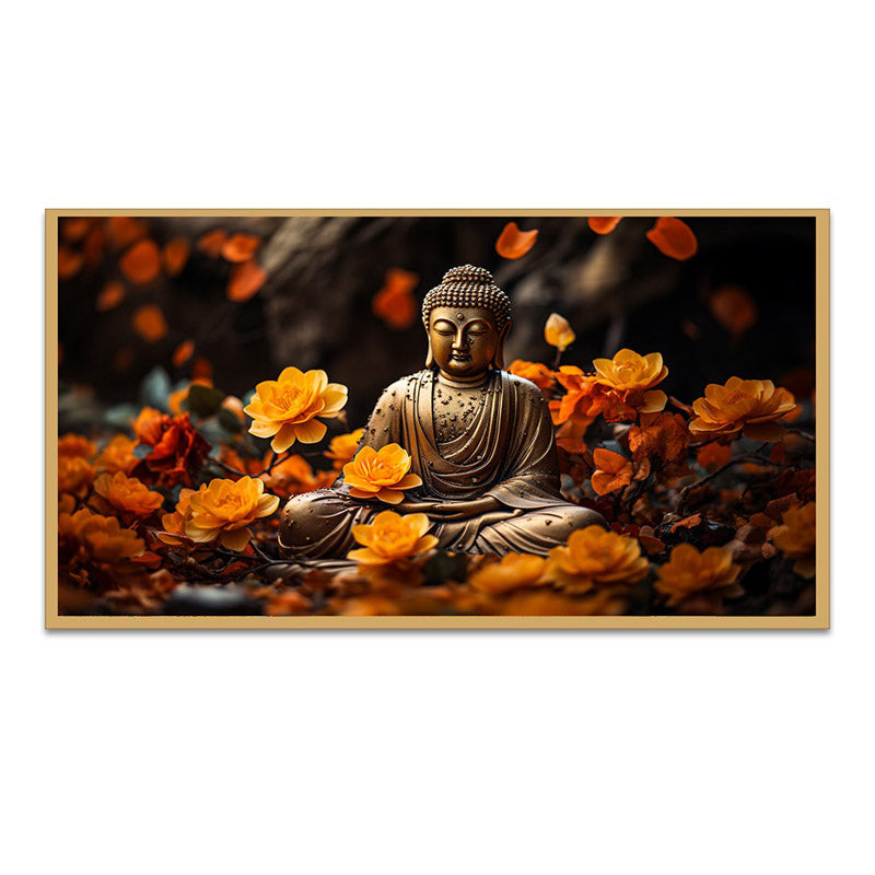 Buy Sadaa Shanti Buddha Wall Painting With Frame Wall Art & Paintings from Vaaree