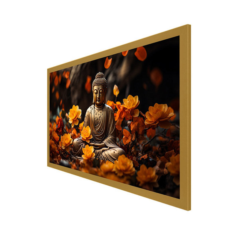 Buy Sadaa Shanti Buddha Wall Painting With Frame Wall Art & Paintings from Vaaree