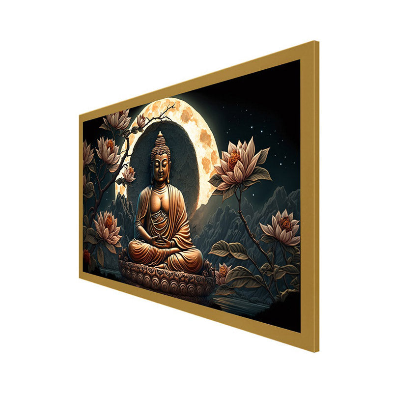 Buy Meditative Buddha Wall Painting- With Frame Wall Art & Paintings from Vaaree