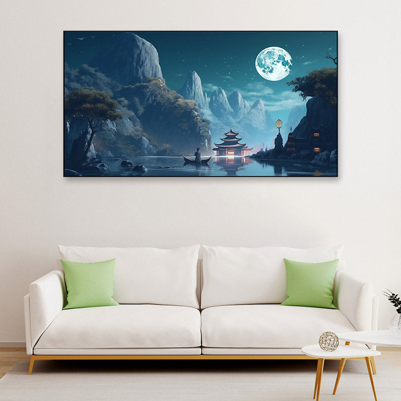 Buy Moonlight Magic Valley Wall Painting With Frame Wall Art & Paintings from Vaaree