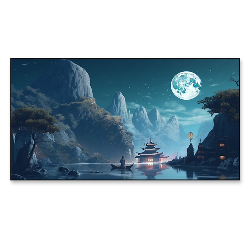 Buy Moonlight Magic Valley Wall Painting With Frame Wall Art & Paintings from Vaaree