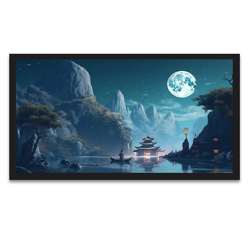 Buy Moonlight Magic Valley Wall Painting With Frame Wall Art & Paintings from Vaaree