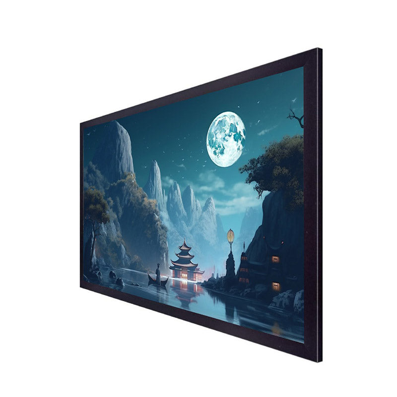 Buy Moonlight Magic Valley Wall Painting With Frame Wall Art & Paintings from Vaaree