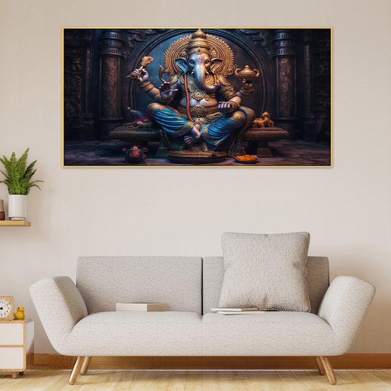 Buy Lambodara Bless Wall Painting With Frame Wall Art & Paintings from Vaaree