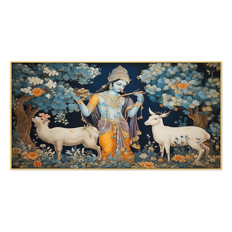 Buy Krishna Bhavana Wall Painting With Frame Wall Art & Paintings from Vaaree