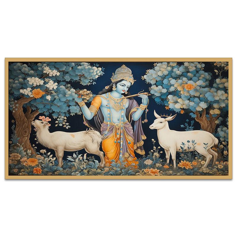 Buy Krishna Bhavana Wall Painting With Frame Wall Art & Paintings from Vaaree