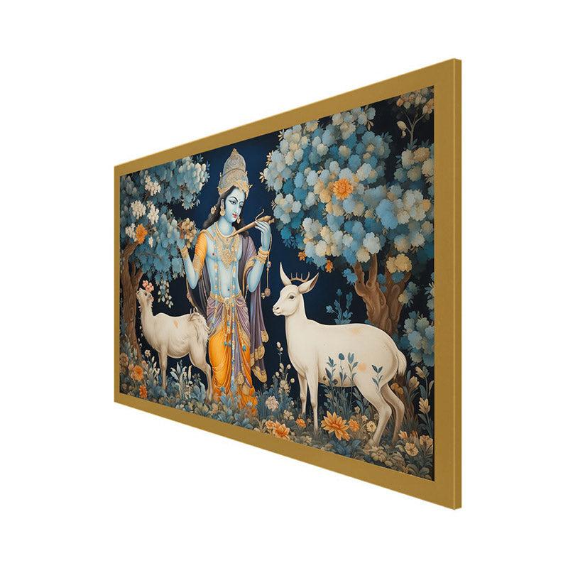 Buy Krishna Bhavana Wall Painting With Frame Wall Art & Paintings from Vaaree