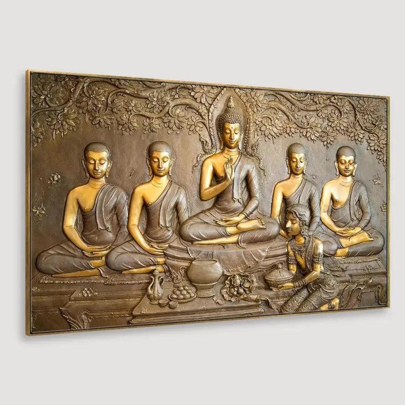 Buy Sacred Buddha And Wise Disciple Wall Painting Wall Art & Paintings from Vaaree