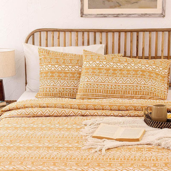 Buy Duvet Covers - Dream Drift Duvet Cover - Yellow at Vaaree online