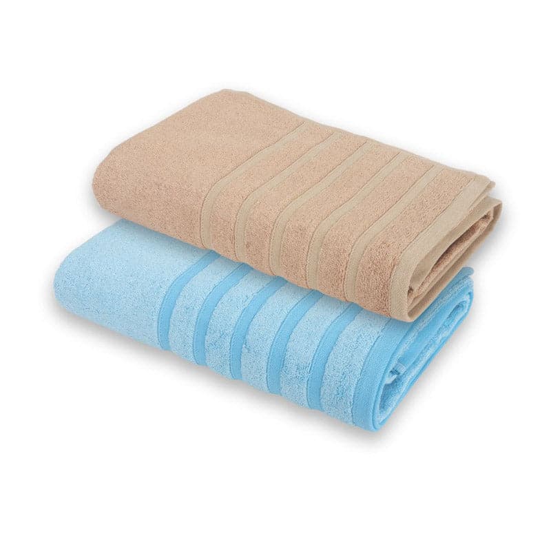 Buy Drip Dry Bath Towel (Brown & Light Blue) - Set Of Two Bath Towels from Vaaree