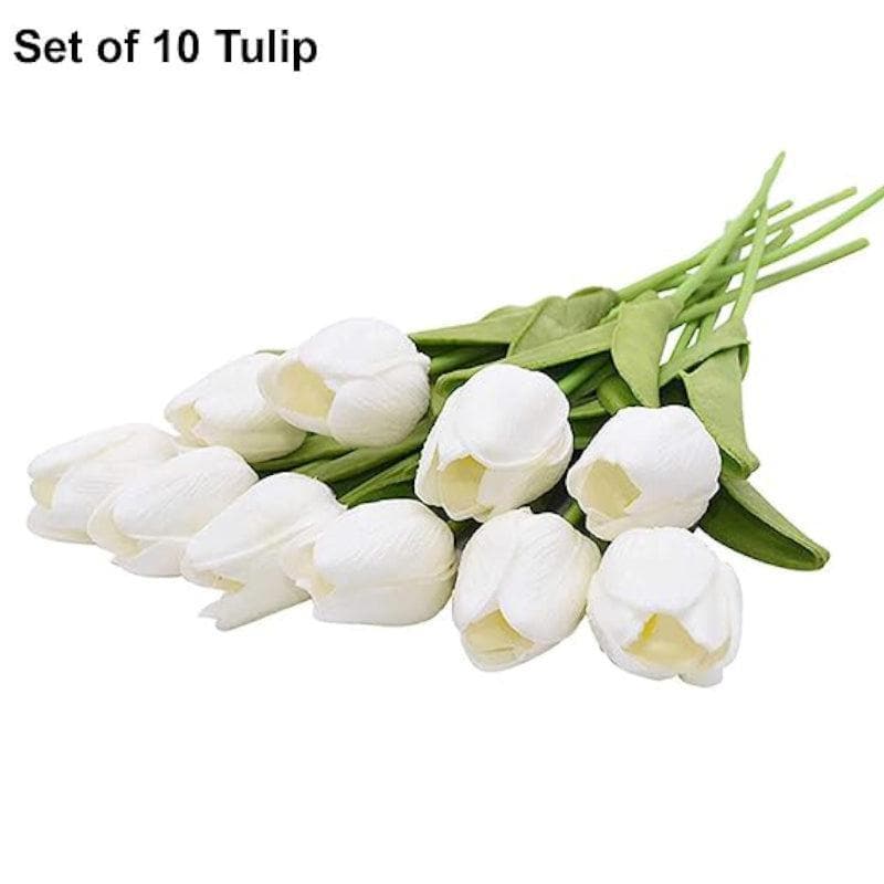 Buy Tulips so Pure Artificial Flower (5 cms) - Set Of Ten Artificial Flowers from Vaaree