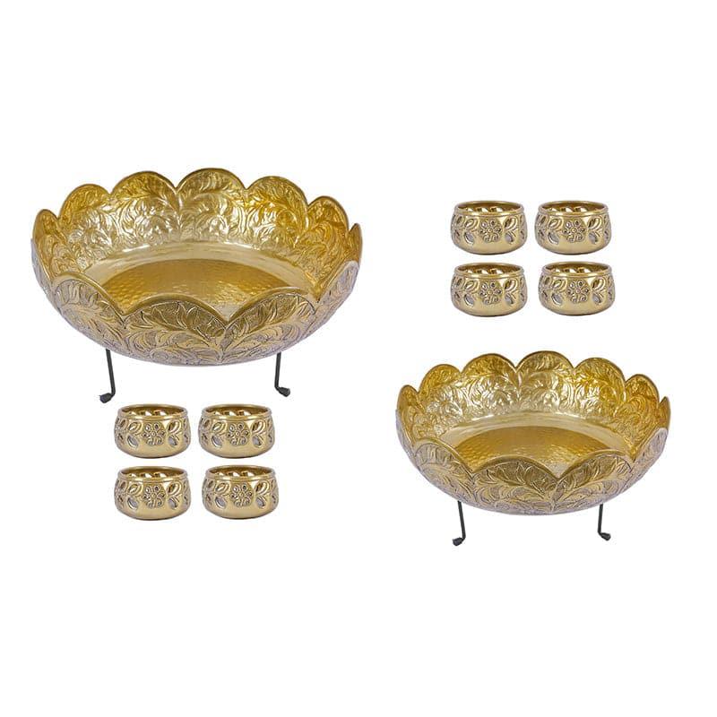 Festive Accents - Amera Urli With Tealight Candle Holder - Set Of Eight