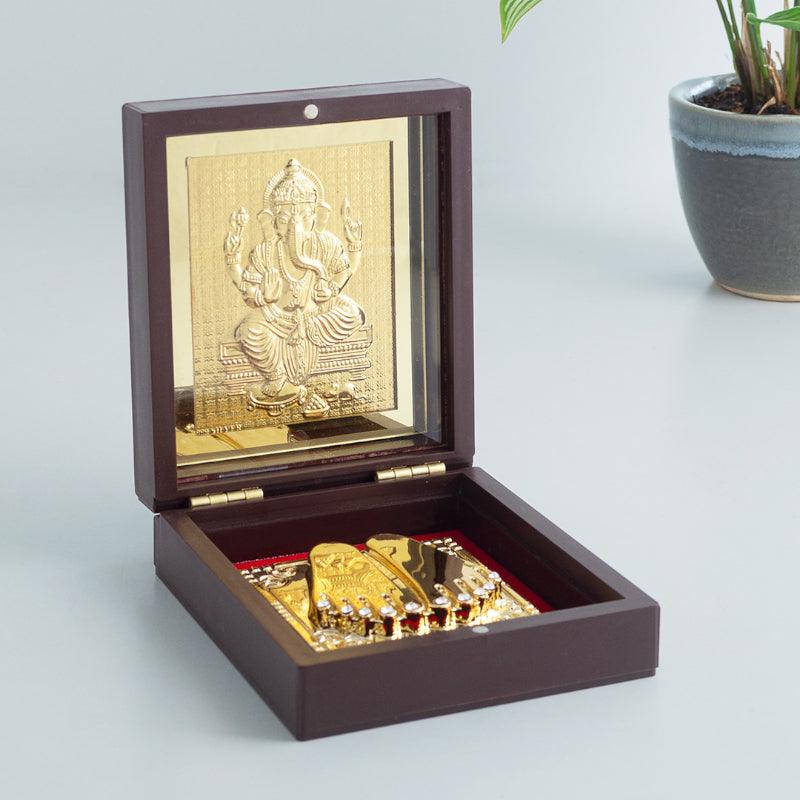 Buy Ganesha Pooja Gold Foil Religious Accent Festive Accents from Vaaree