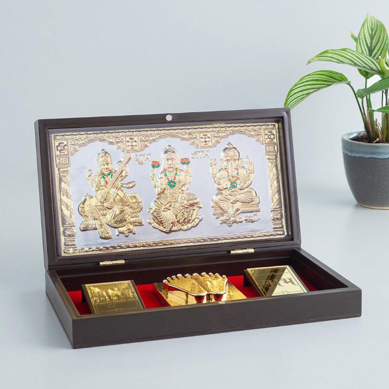 Buy Laxmi Ganesha Saraswati Religious Accent - White Festive Accents from Vaaree