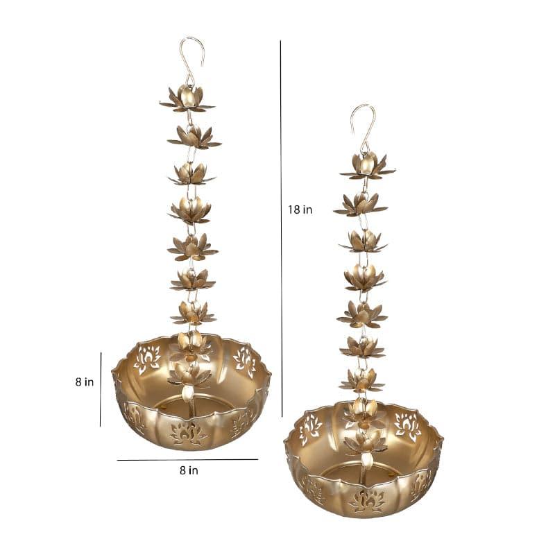 Buy Lotus Cascade Hanging Urli - Set Of Two Urli from Vaaree