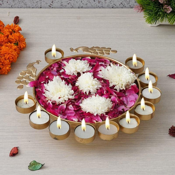 Buy Festive Accents - Mantra Urli With Diya - Set Of Four at Vaaree online