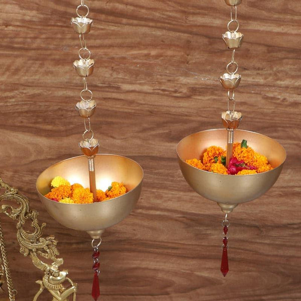 Buy Festive Accents - Pradni Hanging Urli - Set Of Two at Vaaree online