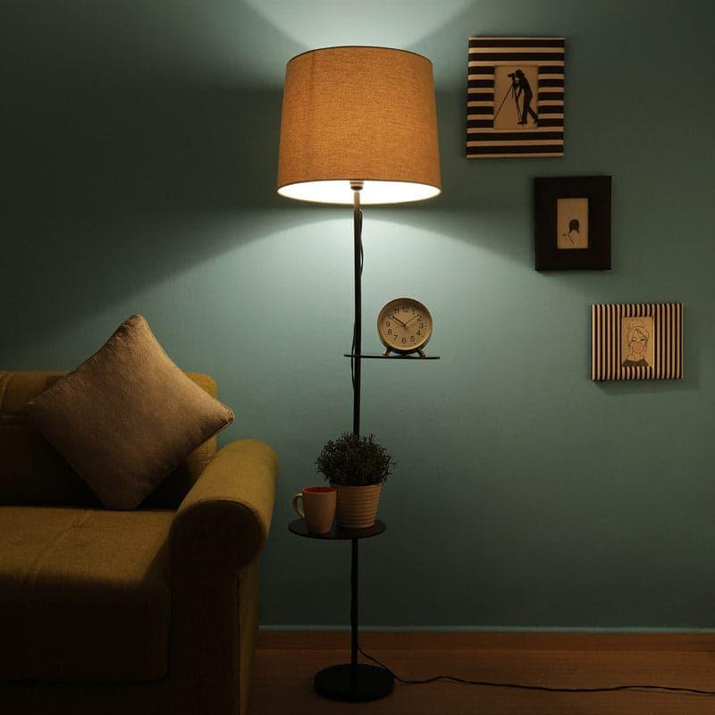 Floor Lamp - Amera Black Floor Lamp With Shelf