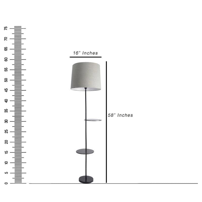 Floor Lamp - Amera Black Floor Lamp With Shelf