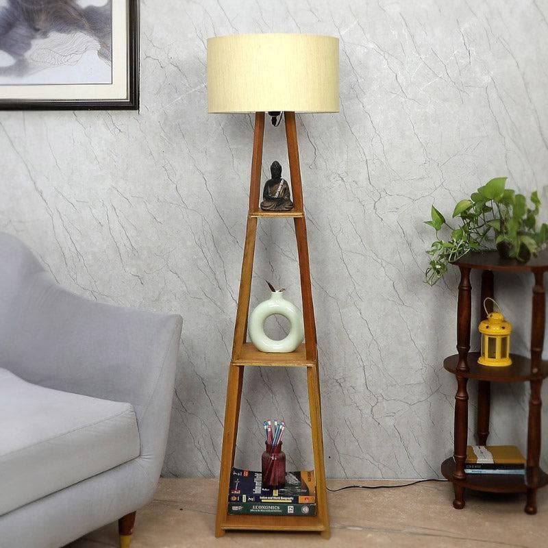 Floor Lamp - Blace Netima Floor Lamp With Shelf- Beige