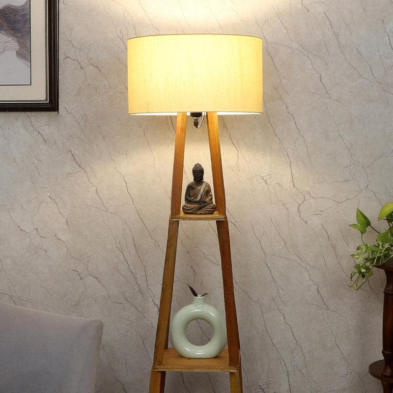 Floor Lamp - Blace Netima Floor Lamp With Shelf- Beige