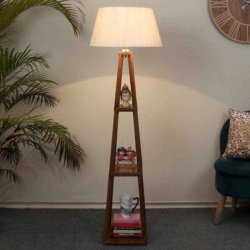 Floor Lamp - Blace Netima Floor Lamp With Shelf - Bisque