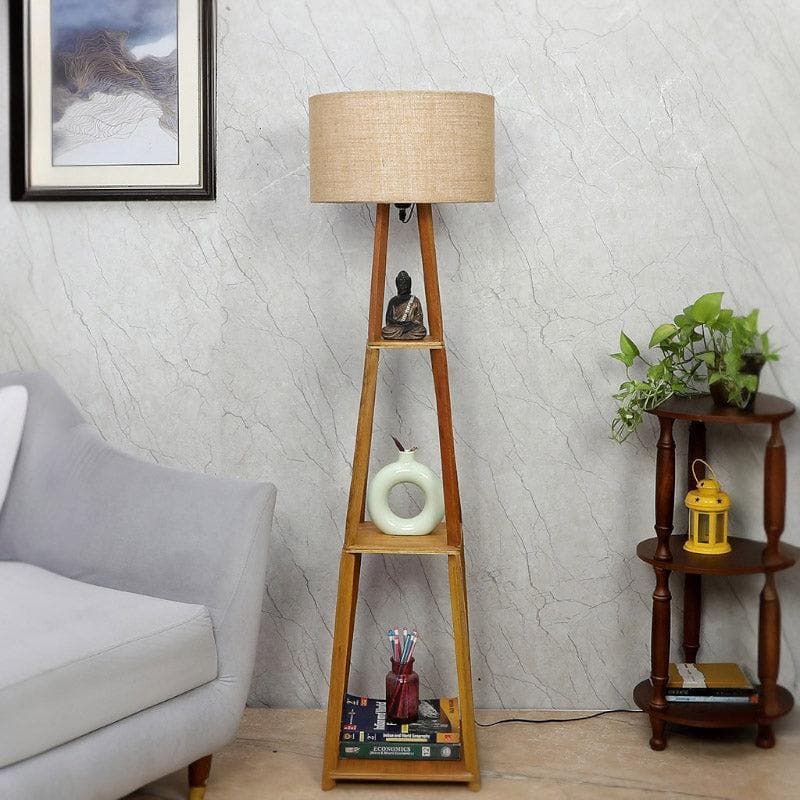 Buy Blace Netima Floor Lamp With Shelf - Buff Floor Lamp from Vaaree