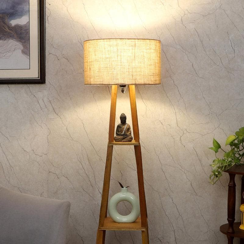 Buy Blace Netima Floor Lamp With Shelf - Buff Floor Lamp from Vaaree